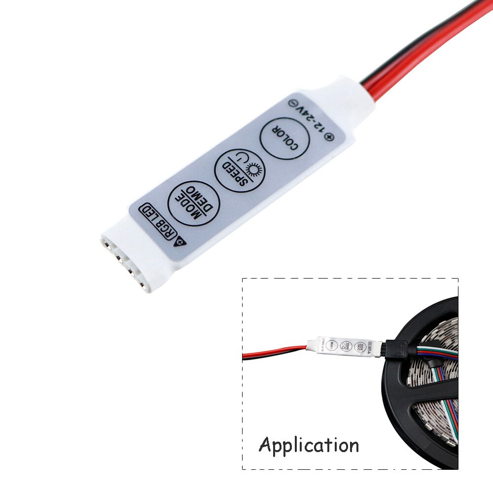 Controlador de 3 teclas RGB Mini, 12V, 24V, controlador de tira LED 5050 3528 5630 SMD, Control de un solo/franja de colores, regulador de luz RGB JQ