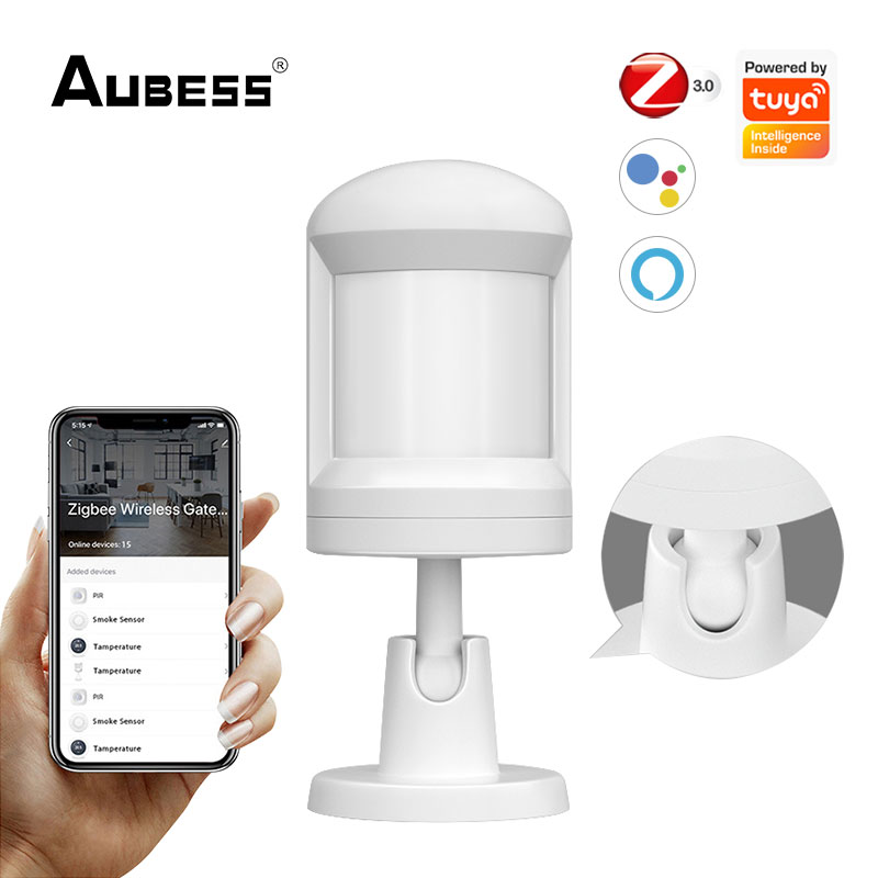 Tuya Zigbee PIR Motion Sensor Detector Wireless Motion Sensor Smart Home Security Alarm System Support Alexa Google Home Control