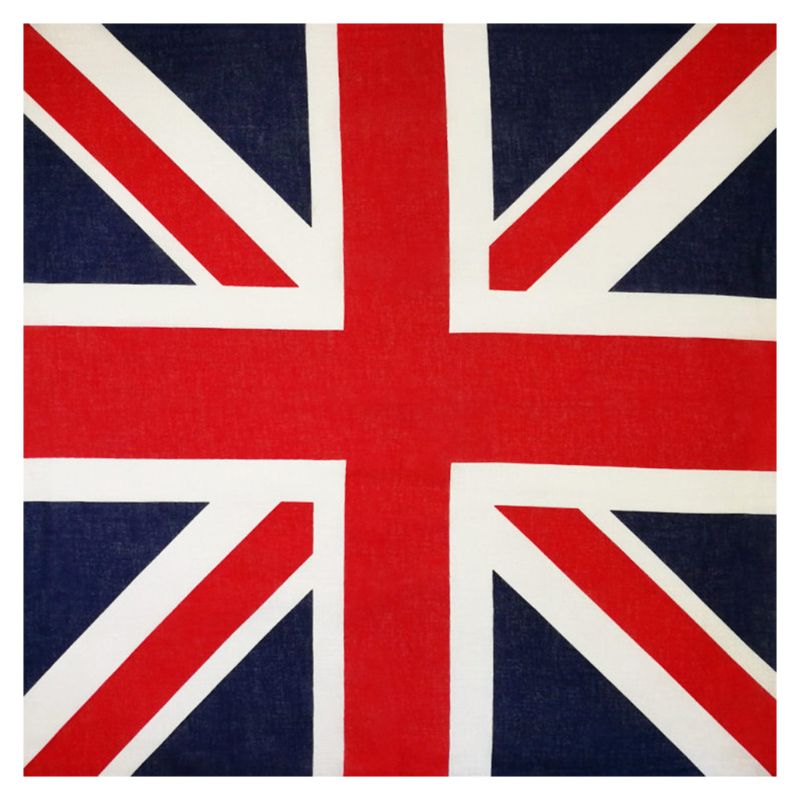 54X54Cm Unisex Britse Vlag Union Jack Biker Vierkante Bandana Voetbal Fans Carnaval Katoen Hoofd Wrap Hip Hop dansen Zakdoek