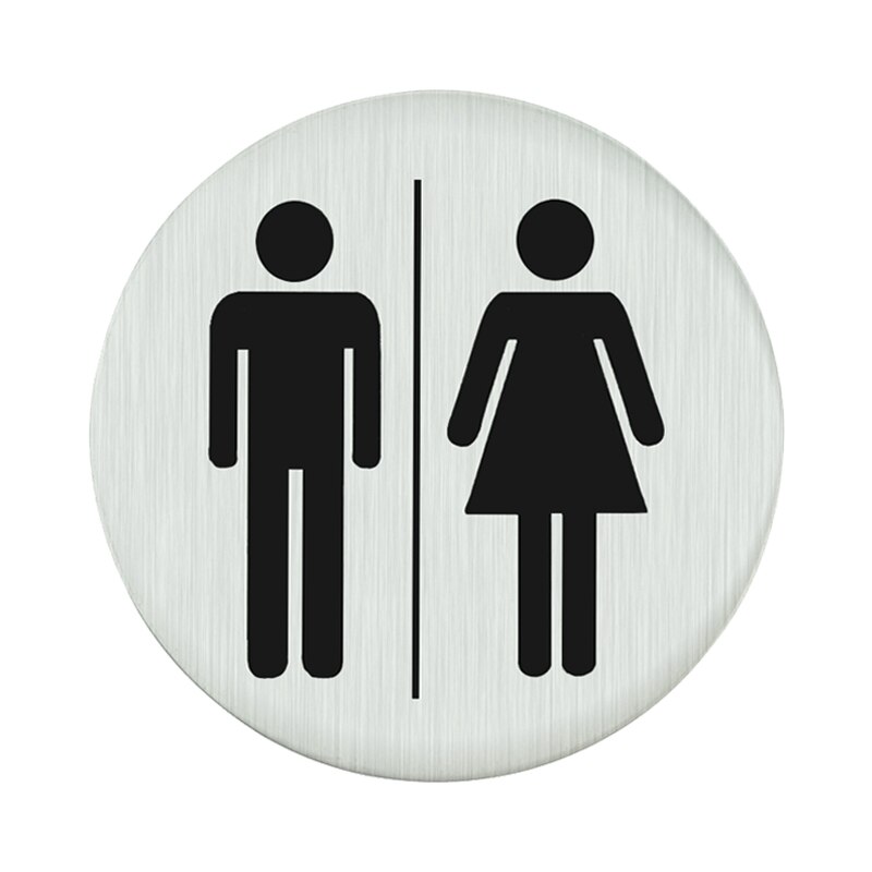 75mm Self-Adhesive Toilet Signs Men Women Restroom Stainless Steel WC Plaques for Door Male Female Bathroom Sign Wall Sticker