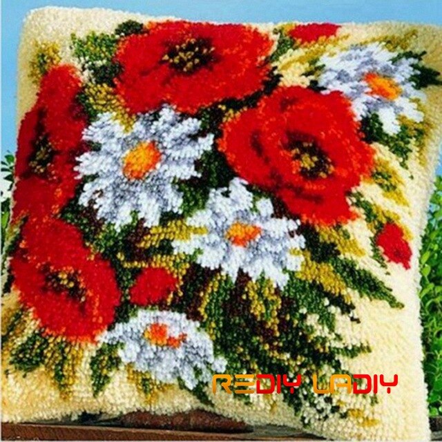 3D Klink Haak Kussen Kits De Orchidee Bloemen Diy Handwerken Haken Kleed Kits Garen Handgemaakte Onvoltooide Borduren Kussensloop: BZ641