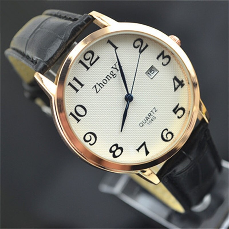 Couple montre Quartz femmes hommes montre bracelet en cuir de luxe montre-bracelet Date affichage robe montres relogio masculino dames montre: lady 4