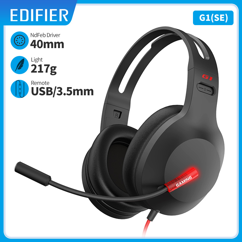 EDIFIER HECATE G1 przewodowy zestaw słuchawkowy do gier słuchawki z mikrofonem 40mm jednostka Gamer słuchawki do komputera Laptop USB/3.5mm