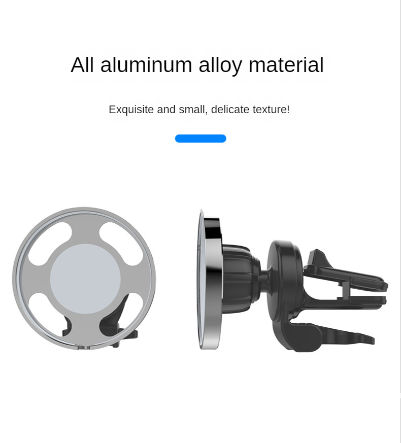 Exquisite Autohalterung aus Aluminiumlegierung, für das kabellose Apple Magsafe-Ladegerät, installiert in der Klimaanlage