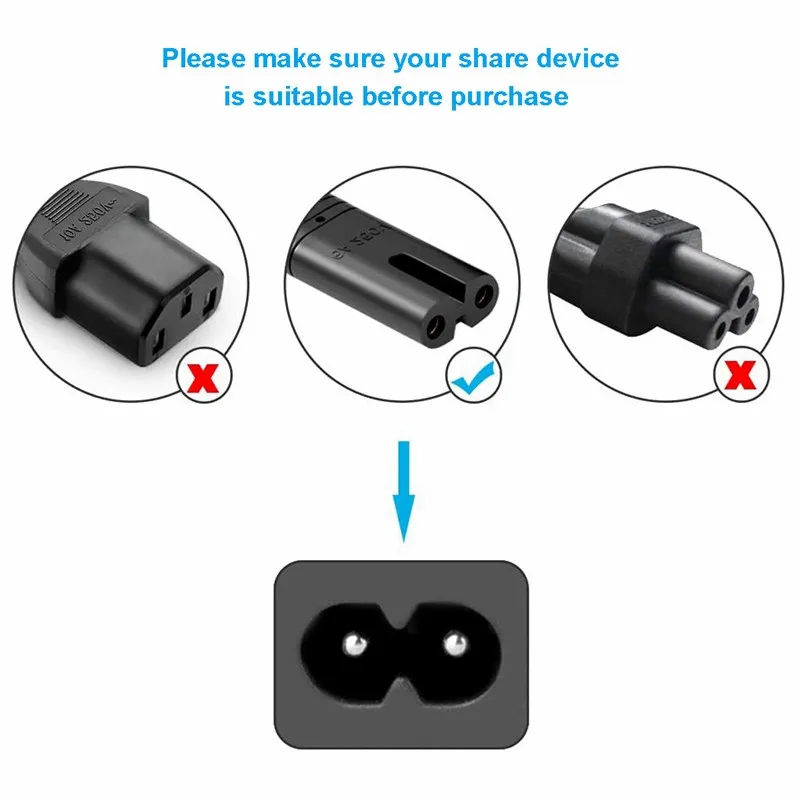 Eu Plug Eu Voedingskabel 2 Pin Iec320 C7 Power Verlengsnoer Voor Dell Laptop Oplader Canon Epson Printer Radio Speaker Ps2 Ps4