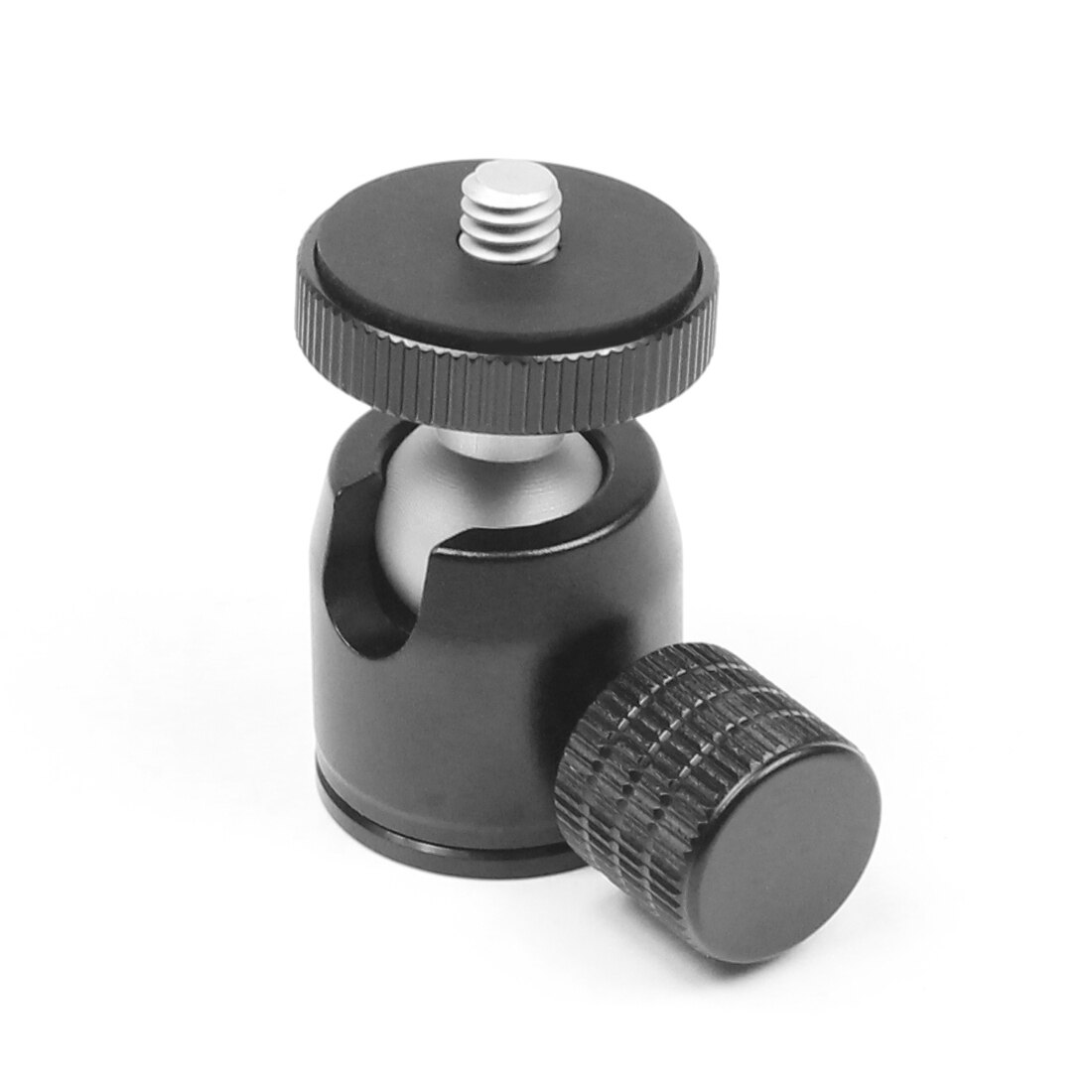 Trépied Mini rotule pivotant 360, bouton de verrouillage à vis 1/4, pour appareil Photo DSLR, monopode, support de lampe Flash, accessoires vidéo et Photo: Argent