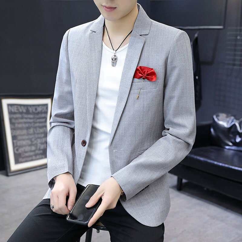 Men Light Color blazer Teenager Spring Style Business Casual blazer