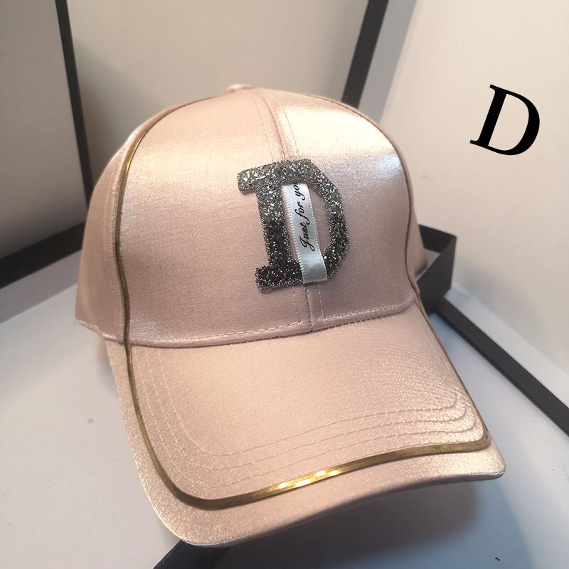 HT239 Katoen Snapback Hoeden Mode Strass D Brief Baseball Cap Mannen & Vrouwen Lente Herfst Vrouwelijke Straat Gorras Bone caps