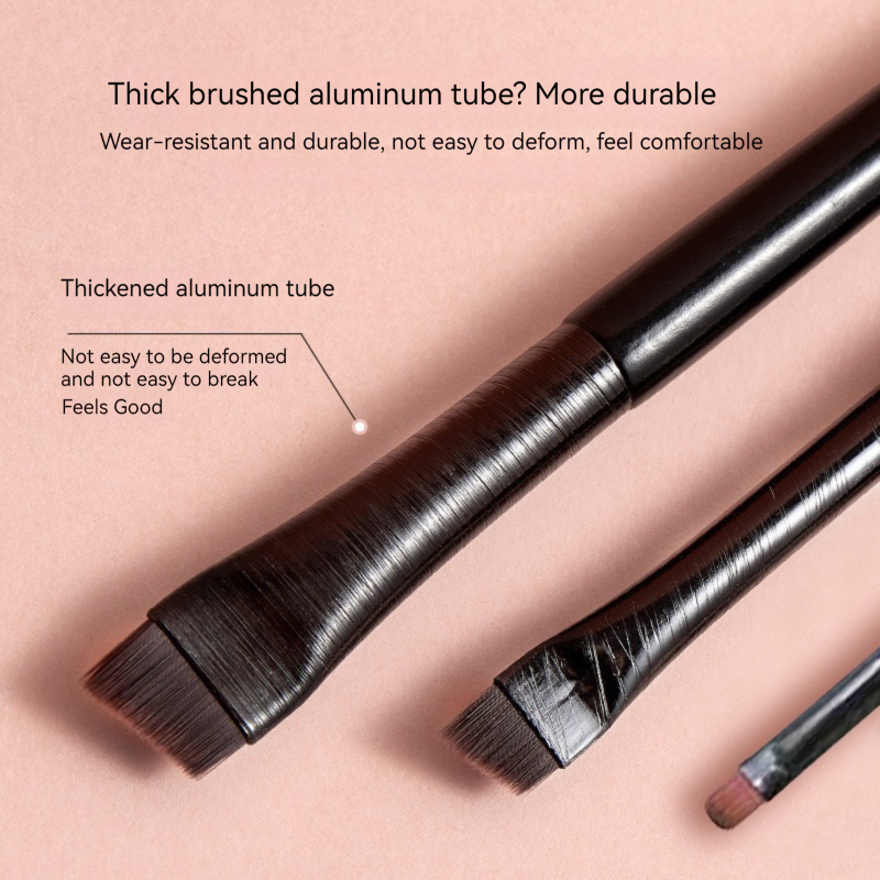 Brocha de maquillaje para Contorno de cejas, delineador de ojos de fibra Súper suave, cómodo agarre, aplicación de maquillaje suave y Natural, 3 piezas