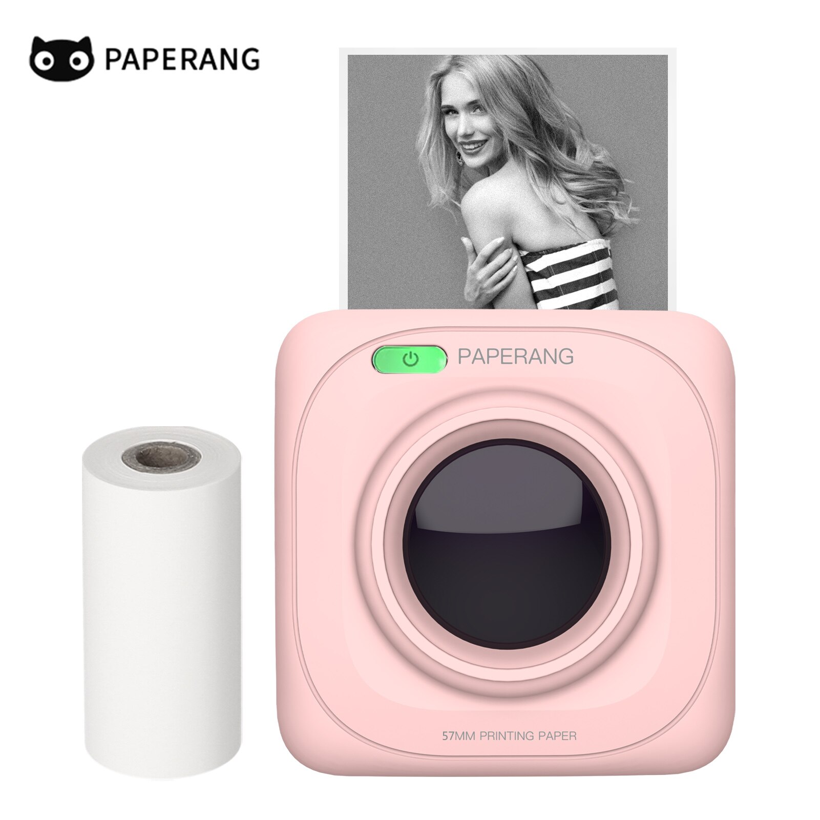 PAPERANG-Impresora térmica de bolsillo P1, dispositivo de impresión portátil, inalámbrica, BT, móvil, 200dpi, para fotos, recibos, notas, etiquetas: Pink