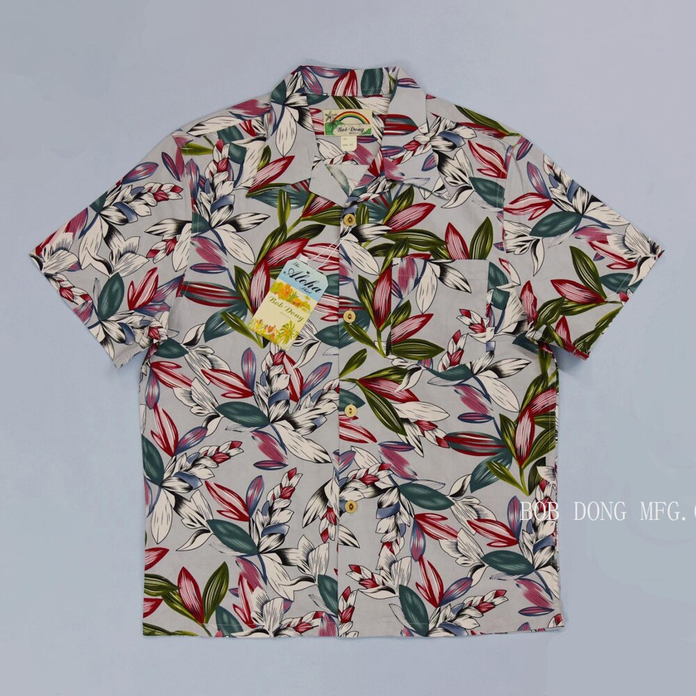 Bob Dong Bloemen Hawaiian Shirts Lichtgewicht Kort Grandado