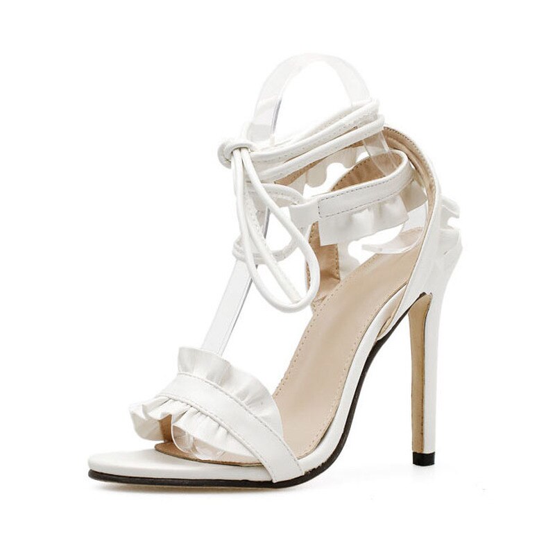 Ltarta kvinder sexet 11.5cm hæle slik damer sandaler sommer fisk mund blonder krydsremme stiletter zl -8888-17