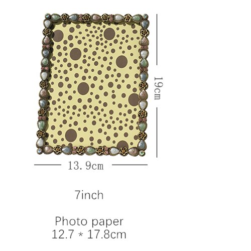 Painted Metal Diamond Photo Frame Wedding Photos Picture Frame European Style Luxurious Portrait Frame: 7 inch