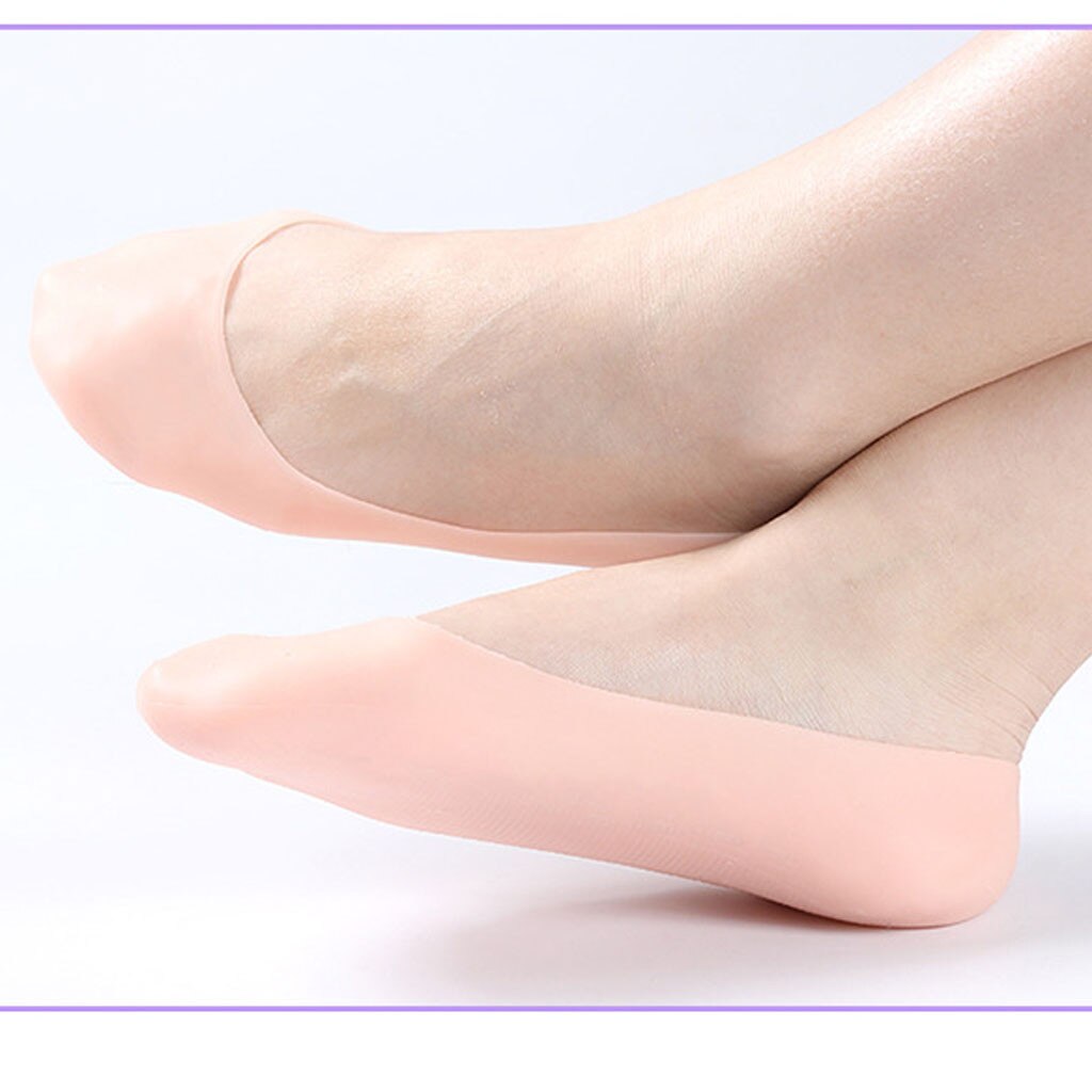 1Pair Gel Sock Silicone Foot Care Tool Feet Protector Pain Relief Crack Prevention Moisturize Dead Skin Removal Sock #916: biege L