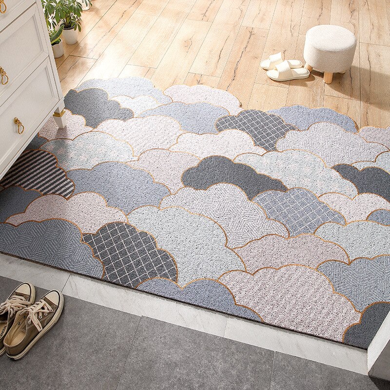 Alfombras de bienvenida de Pvc, felpudos nórdicos, antideslizantes, para el Hogar, baño, sala de estar, puerta de entrada: style 2 / 45cmx75cm