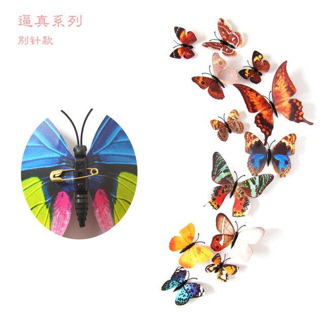 12PCS/Lot Garden Colourful Butterfly Decorative Stakes Wind Spinners Garden Decorations Simulation Butterfly: Sky Blue