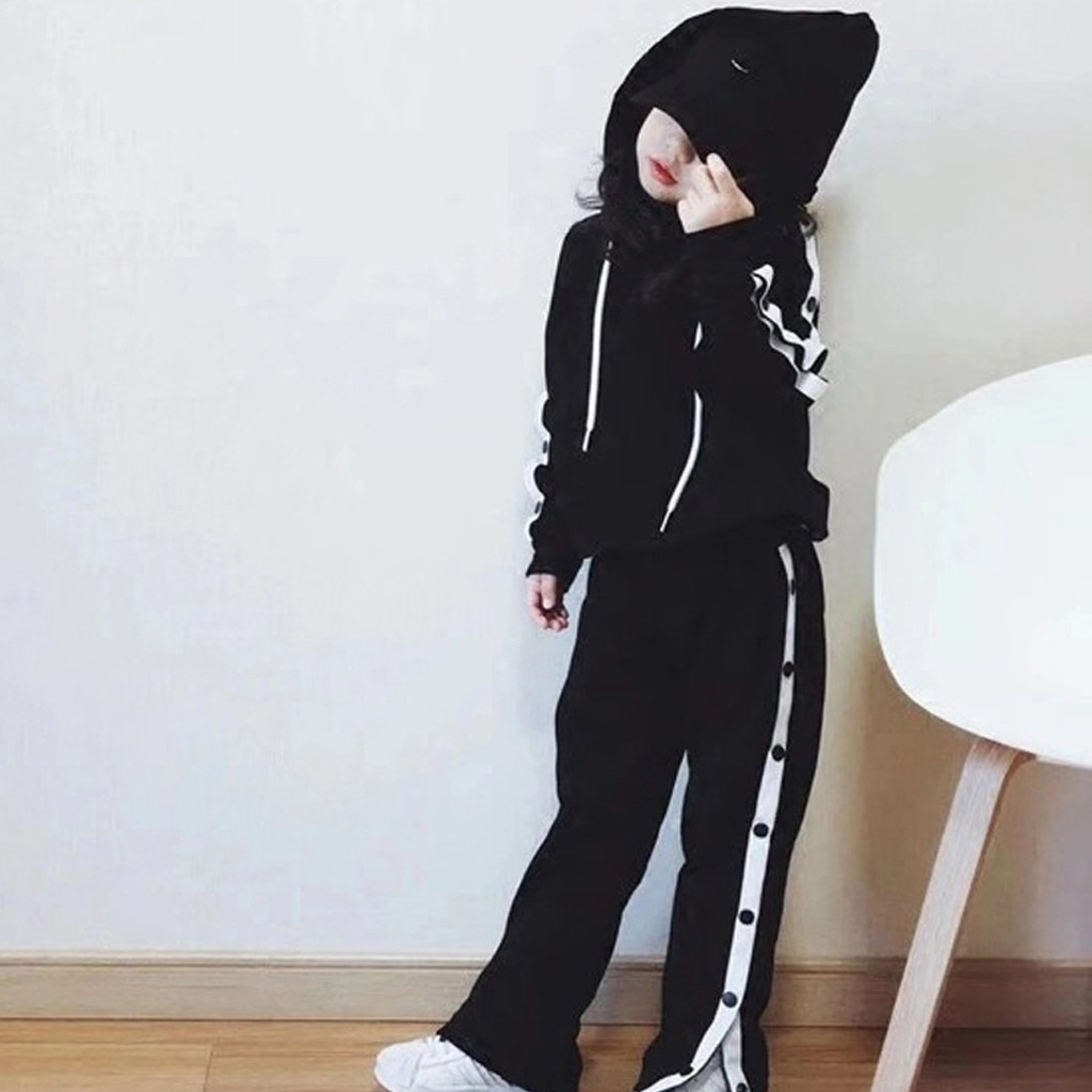 Mode Kinderen Peuter Kids Jongens Meisjes Mode Streep Hooded Tops + Broek Outfits Sets Kleding Sets Chidlren Outfit: 3-4 Years