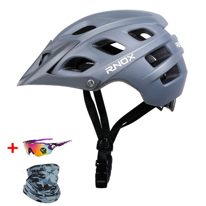 RNOX-casco de ciclismo ligero para hombre y mujer, gorra de seguridad transpirable en molde, para deportes al aire libre, equipo de bicicleta de montaña y carretera: grey 2