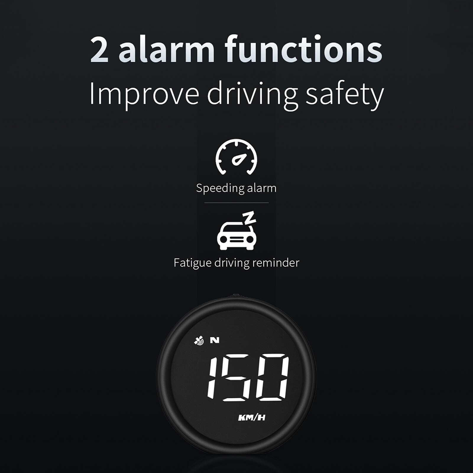 GPS Speedometer Intelligent Digital Display Gauge Car Motorcycle Universal With Alarm Function Automatic Sensitivity Mode