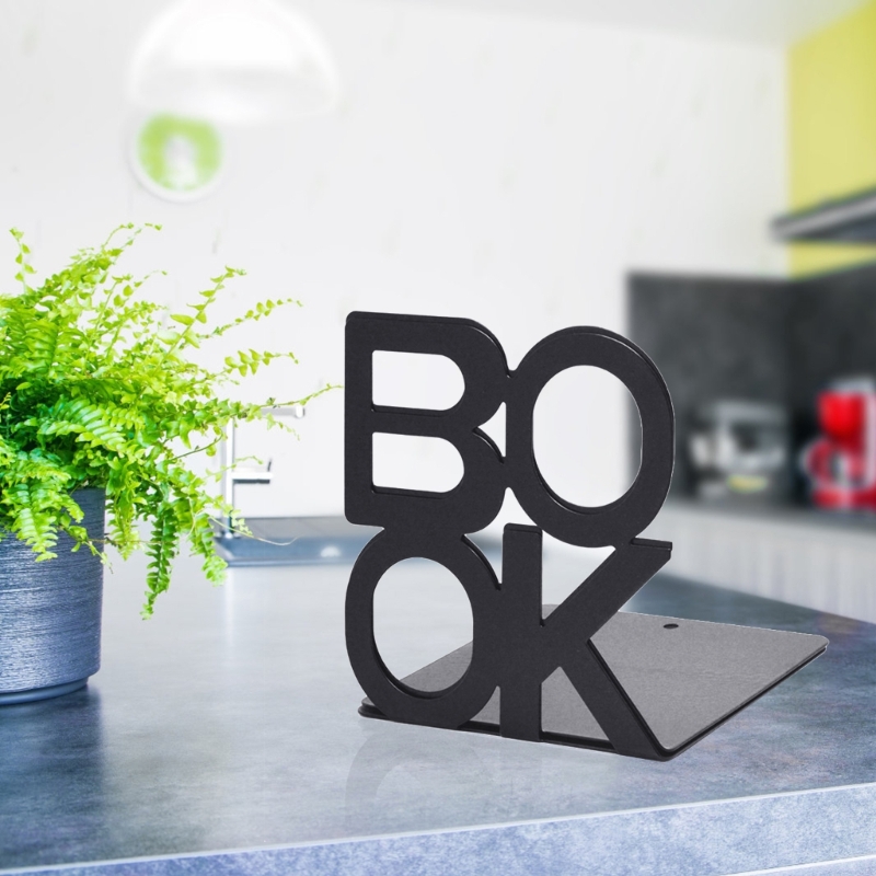 Metal Bookend Decorative Book Stopper Book Binder & Dividers Book Ends Bookends Heavy Duty Book End Holder for School Supplies