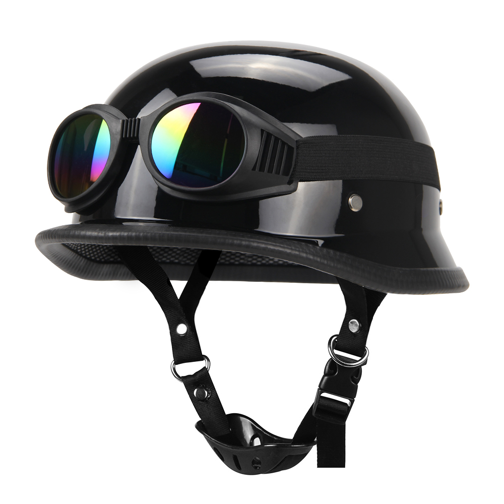 Motor halve helm Duits lederen vintage helm Casco Moto motorfiets open helm Biker Pilot DOT-certificering S-XXL