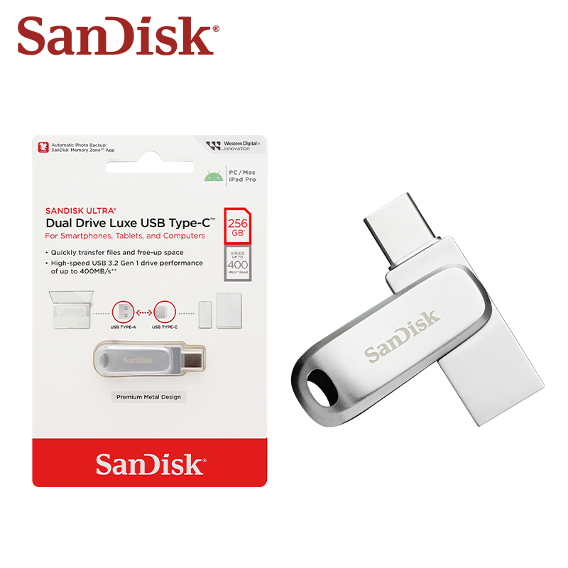 SanDisk Ultra Dual Drive USB Type-C Flash Drive dla iPhone 15 OTG USB 3.2 Pen Drive 32GB 64GB 128GB 256GB 512GB 1TB Metal U Disk