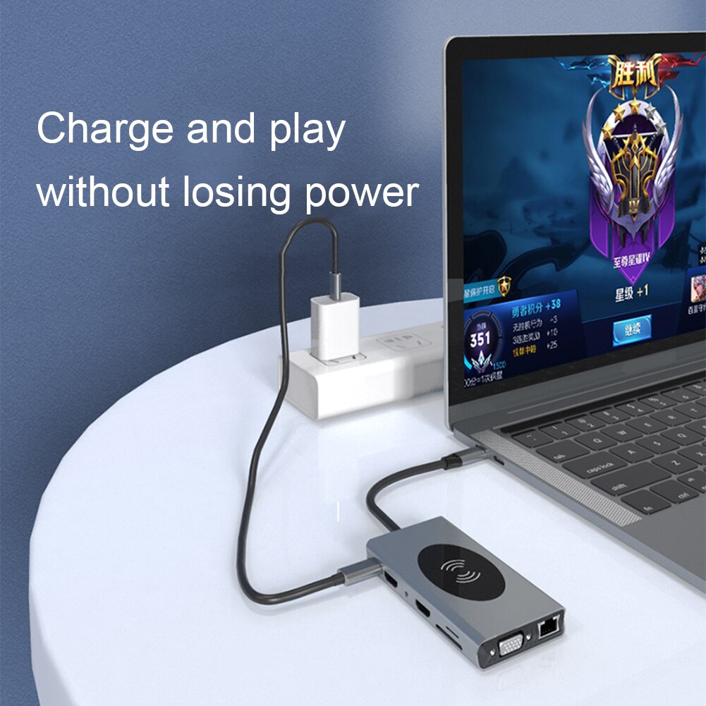 Hub 14-en-1, HDMI RJ45 VGA Triple affichage, HUB 3.0 adaptateur, Dock pour MacBook Pro, lecteur de cartes, séparateur USB type-c, HUB USB