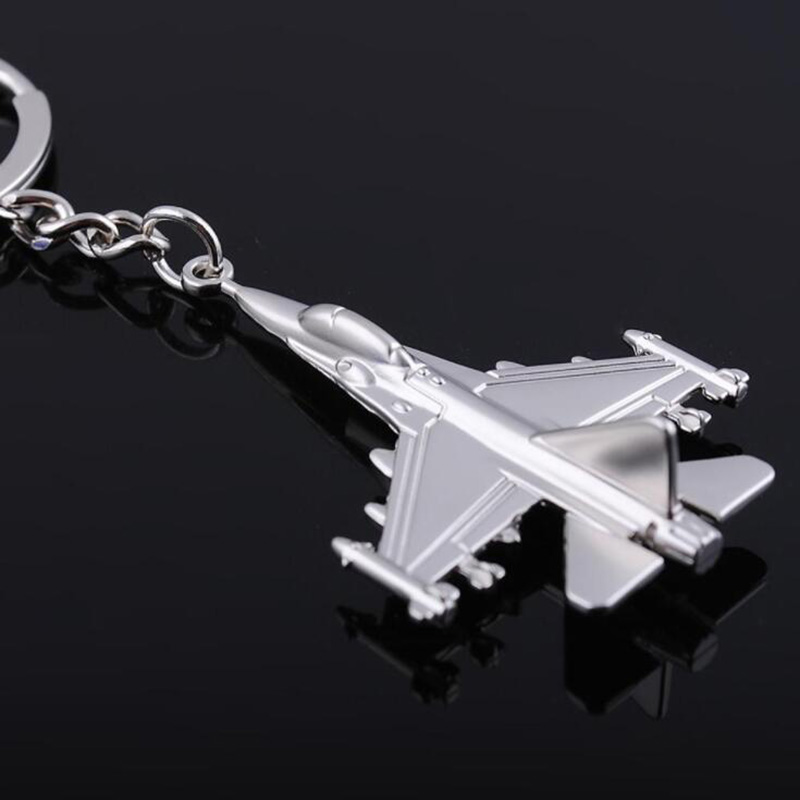 LLavero de Metal para Airbus, llavero de avión de combate, avión de guerra, helicóptero, avión, bombardero 3D: Negro