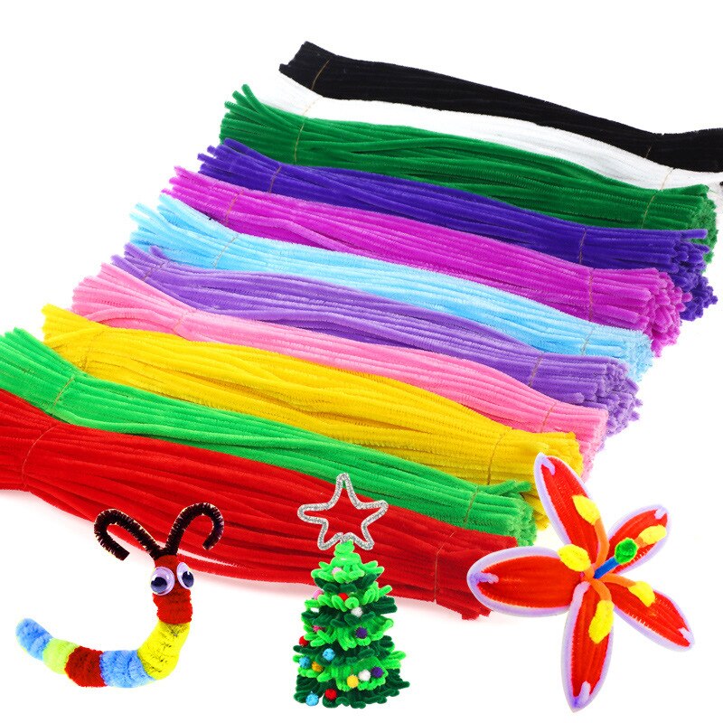 50/100pcs Multicolour Chenille Stems Pipe Cleaners Handmade Diy Art Crafts Material Kids Creativity Handicraft Children Toys: Multicolour 100 PCS