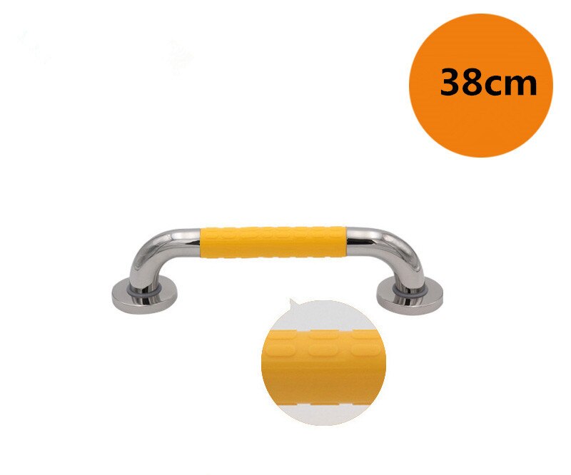 Säkerhetshandtag badrumsbadkar toaletthandtag 304 handtag i rostfritt stål duschhandtag för toalettstöd: Gul 38cm