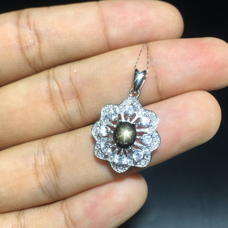 925 Sterling Silver Color Pendants Natural Sapphire Necklace Pendant for Women Natural Gemstone Pendant