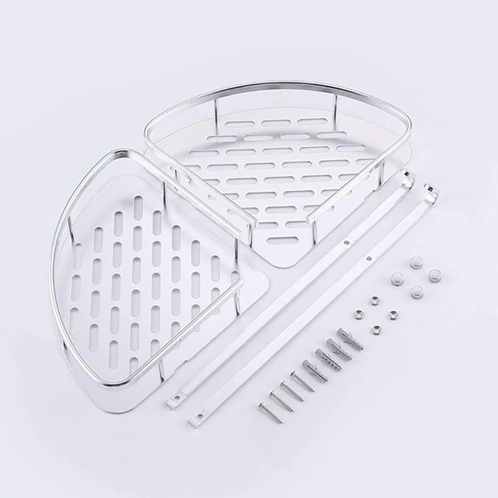 Trekant bruser hjørne badeværelse hylde opbevaring kurv holder aluminium caddy rack etagere tipi salle de bain murale douche rek