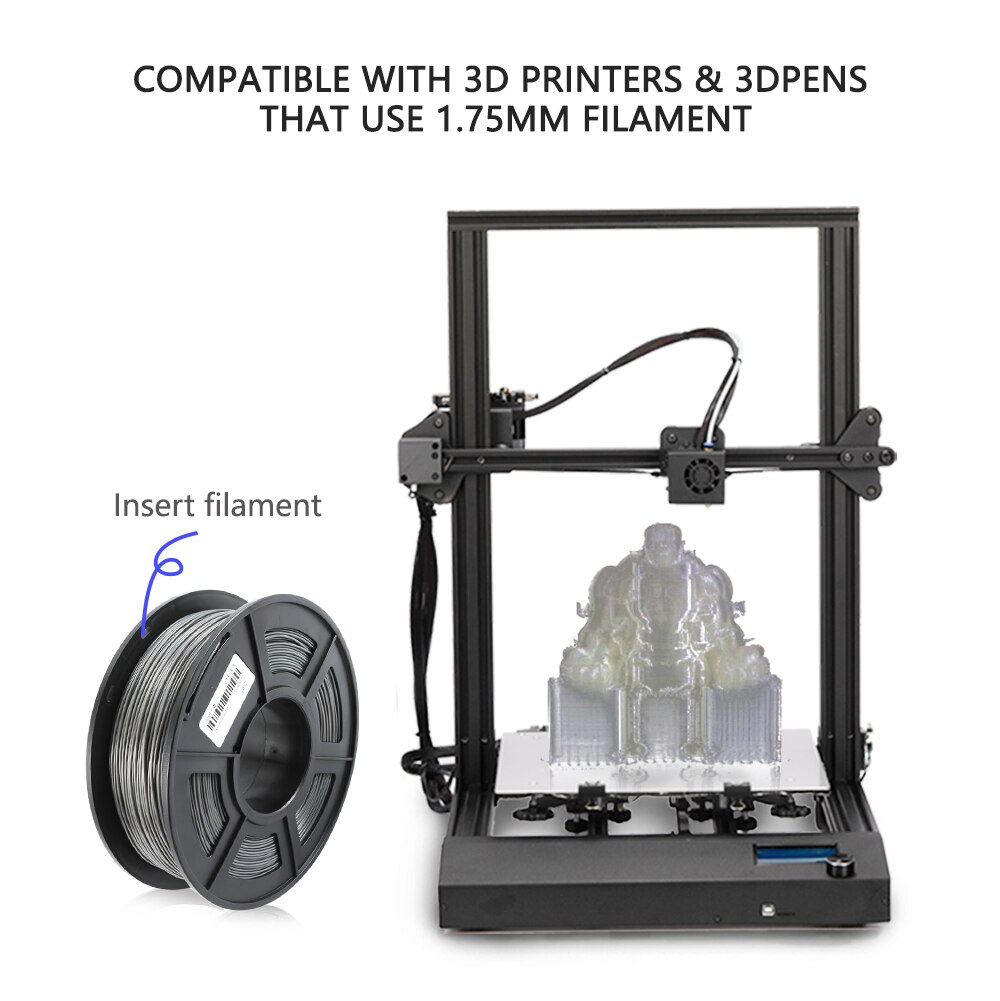 PETG Pla Black 3D filament 1.75mm 1KG(2.2lb) sublimation Soid Dimensional Accuracy +/- 0.02 mm 1 kg Spool With Low price