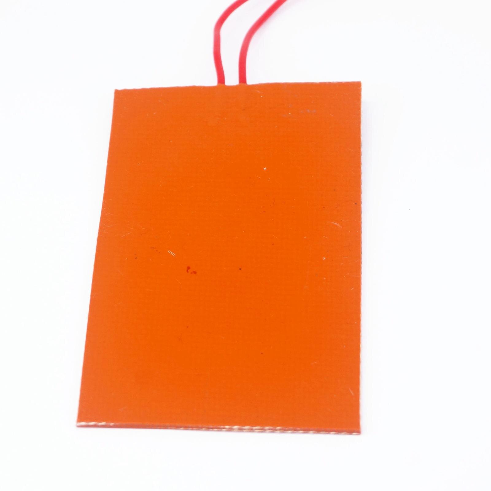 12V DC 60x100mm 5W Rectangle Flexible Waterproof Silicon Heater Pad For Oil Tank Electrical Wires
