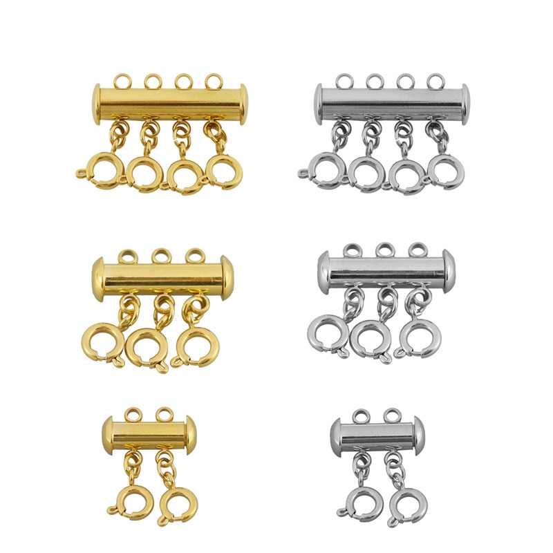 3 Sets/partij Multi Karabijn Gelaagdheid Streng Ketting Sluiting Connectors Voor Diy Maken Armband Sieraden Accessoires