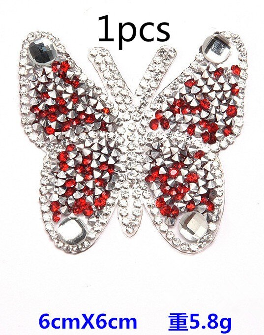 2pcs Iron On Butterfly Rhinestone Patches Thermo Stickers On Clothes Colorful Butterfly Patches can be used in T-shirt: d-1pcs