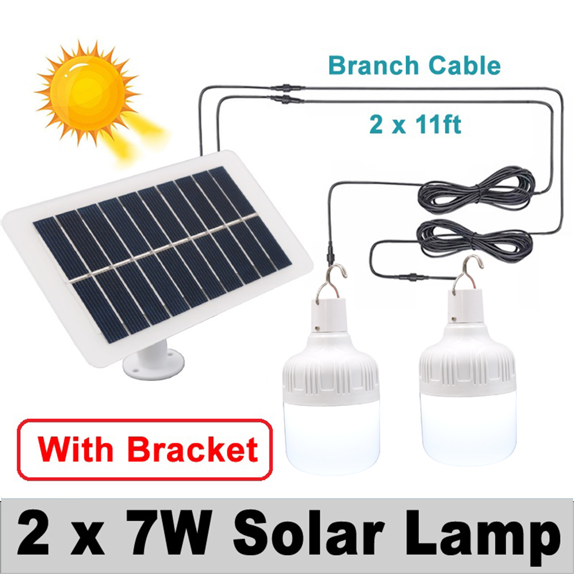 Branch Solar Light LED Outdoor Camping Lamp Waterproof Charge Bulb Hanging Courtyard Garden Solar Led Indoors Flood Spot: 2 x 7W 1200mAh