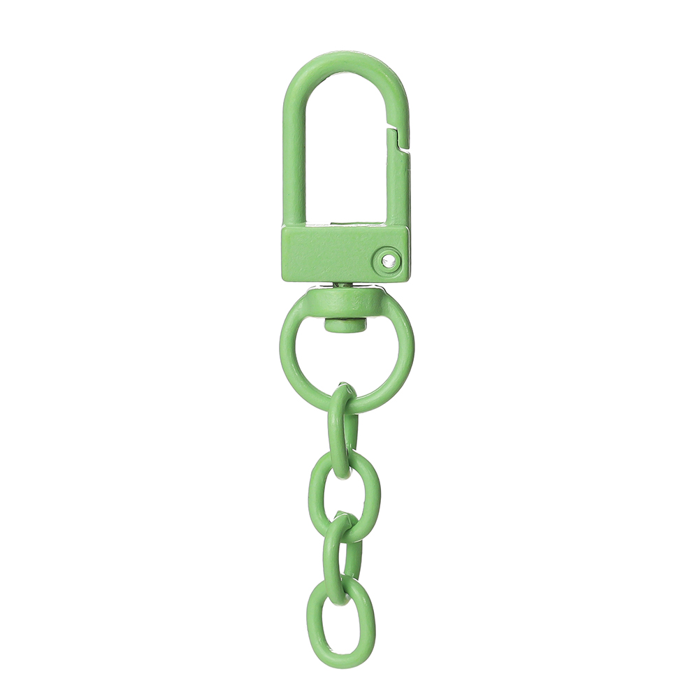 10pcs/lot Keyring Lobster Clasp Spring Buckle With Chains Colored Keychains For DIY Jewelry Making Key Ring Hooks Bags Buckle: GRAY