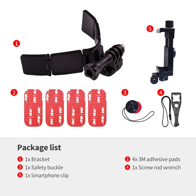 TUYU nowy Upgrade motocykl rower kask podbródek uchwyt na GoPro Max Hero 10 9 8 Insta360 OneR X2 DJI h9 akcesoria do kamer: 4x 3M VHB Phone Kit