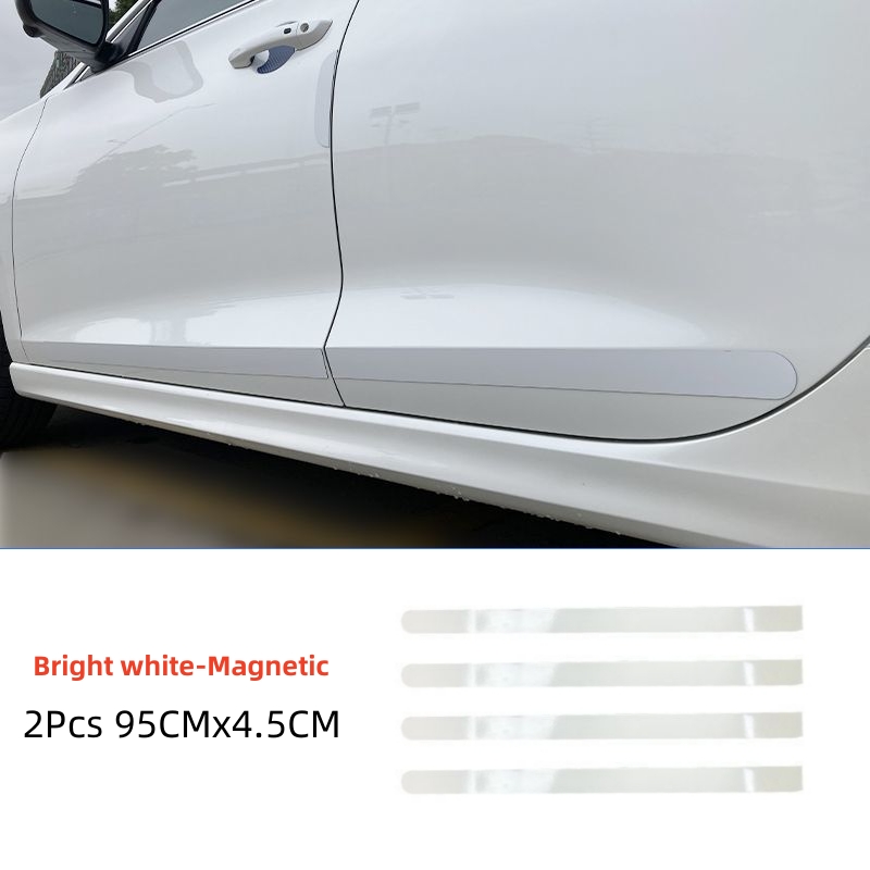 Adhesive-Free/Magnetic Car Door Anti-scratch Strips Black White Rubber Body Side Edge Guard Decoration Protective Stickers: MULTI