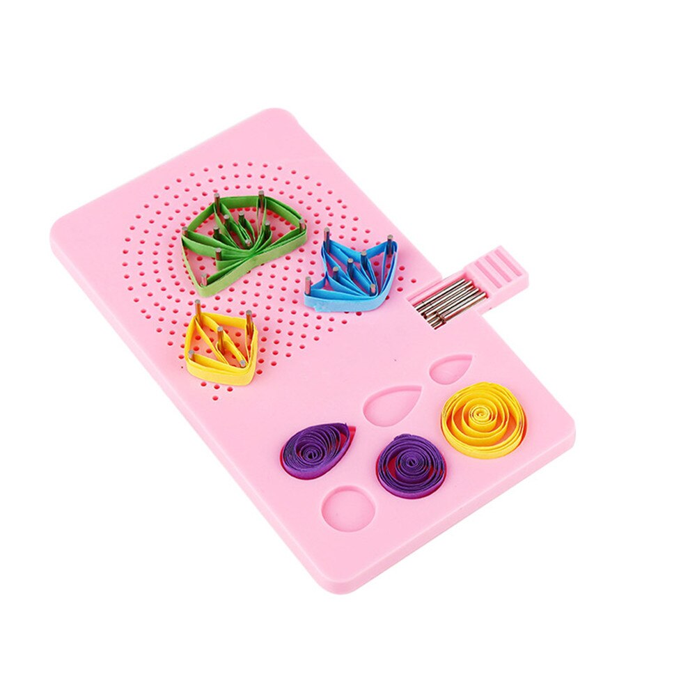 Paper Quilling Board with Pins Grid Guide for Paper Crafting Winder Roll Square DIY Crafts Tools HKS99: Pink A
