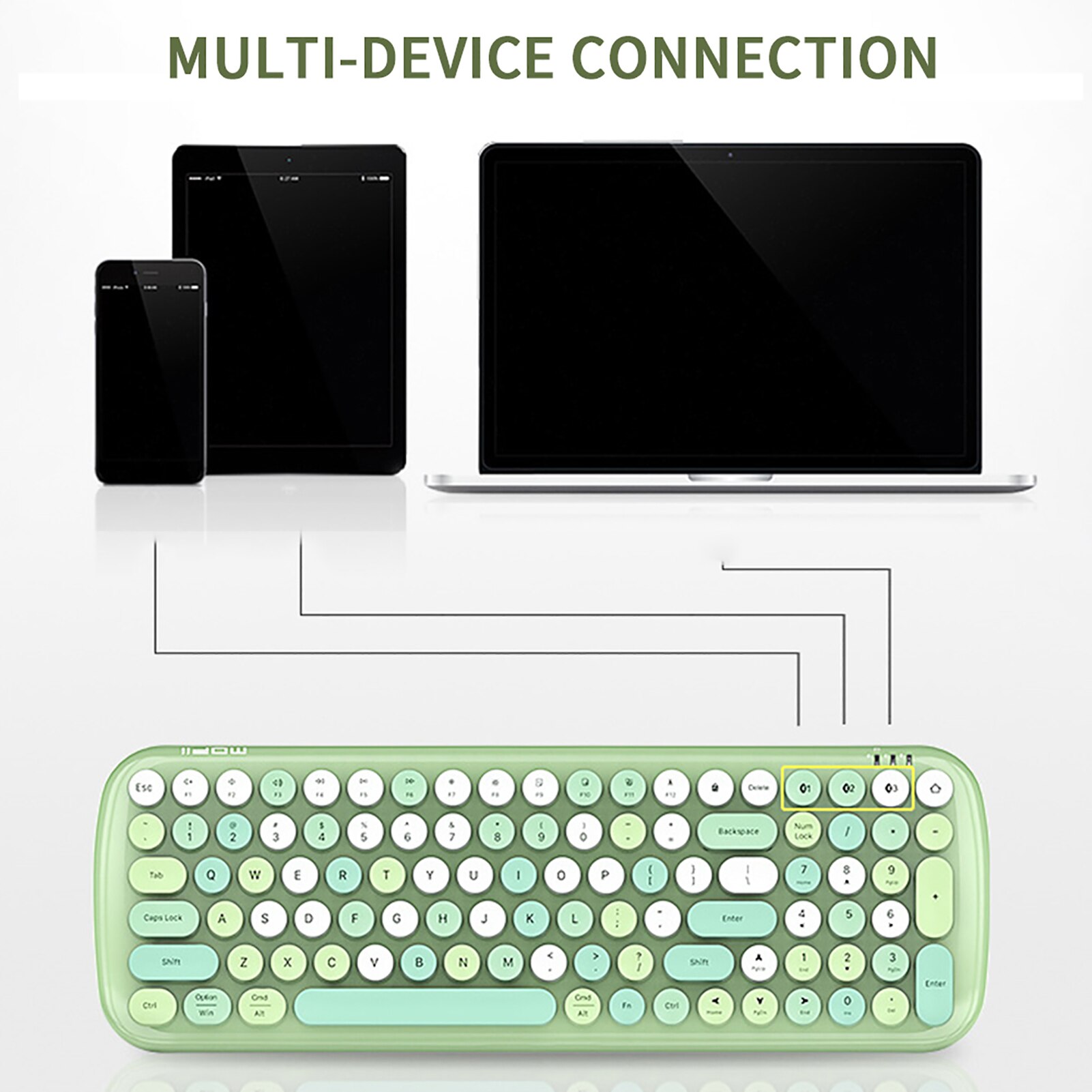 Multi‑Device Keyboard For Bluetooth 5.1 Wireless Keyboard For Laptop Mobile Phone Tablet For Ios And Other Systems