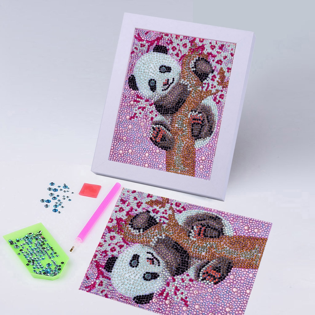 Caroon Volledige Speciale Vormige Boor 5D Diy Diamant Schilderij "Klimmen Boom Panda" Borduren Kruissteek Kinderkamer Decor dier