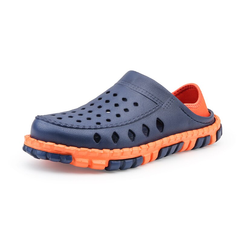 Zomer muiltjes klompen sandalen voor heren merk heren sandalen slippers strand sandalen heren gelei schoenen schoenen voor mannen: Blauw oranje / 8