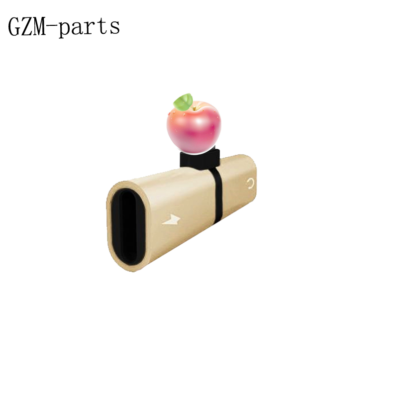 GZM-part For iPhone 7 8 X Connector Splitter Charger Audio Headphone Jack to Earphone AUX Cable 2 in 1 Audio Adapter: gold