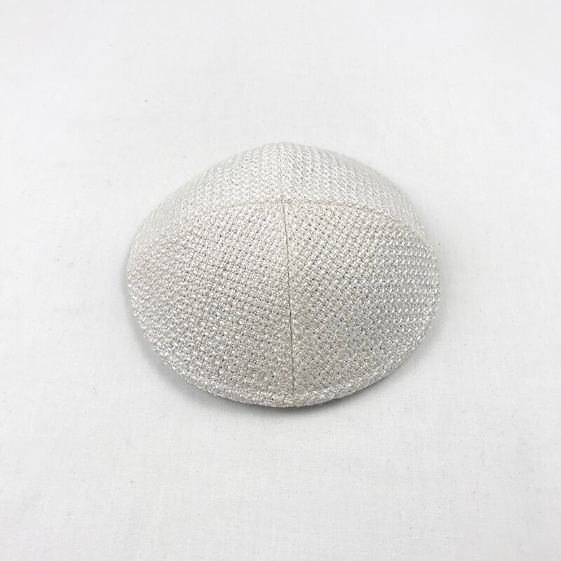 Linen Cotton Jeans Kippah Yarmulke Jewish Yamaka Kippa Israel Cap Judaica with clip: Linen-4