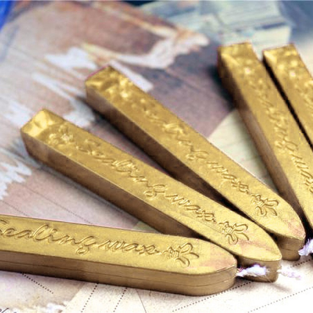 2 st vintage guld manuskript försegling försegling vax pinnar vekar för porto brev bröllop inbjudningar försegling vax hushållsartiklar