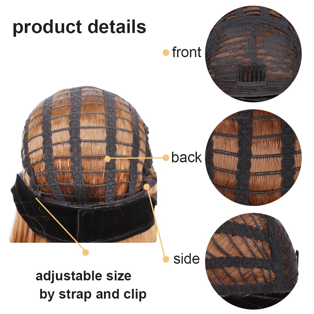 Aisi Haar 28Inch Hoofdband Lange Pruik Bruin Pruik Natuurlijke Steil Haar Hittebestendige Vezel Synthetische Pruiken Voor Zwarte Vrouwen