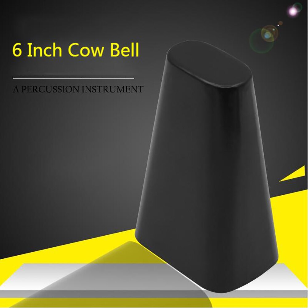 6 Inch Cowbell Percussion Instrument Black Metal Cattlebell Hand Held Cow Bell Drum Set Musical Instrument Part