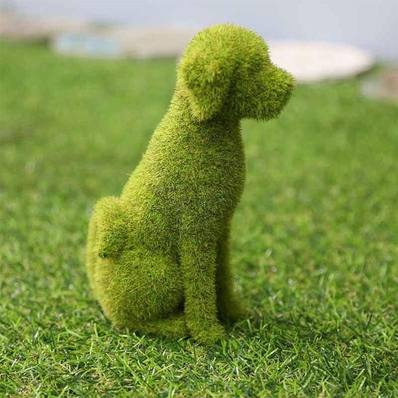 Statue de chien topiaire décoratif, sculpture de chien, décoration d&#39;eau, décoration de jardin pour animaux de compagnie, ornement de pelouse